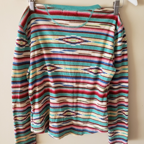 Chaps Western Aztec Women's Colorful Shirt With Silver Buttons Size S - Picture 2 of 8